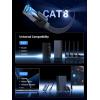 imageUGREEN Cat 8 Ethernet Cable 3FT Flat High Speed 40Gbps 2000Mhz Internet Cable 26AWG Braided Network Cord RJ45 Shielded Indoor LAN Cables Compatible for Gaming PC PS5 Xbox Modem Router 3FT3FT