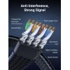 imageUGREEN Cat 8 Ethernet Cable 3FT Flat High Speed 40Gbps 2000Mhz Internet Cable 26AWG Braided Network Cord RJ45 Shielded Indoor LAN Cables Compatible for Gaming PC PS5 Xbox Modem Router 3FT10FT
