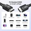 imageUGREEN HDMI 21 Cable Certified 8K 66FT Ultra High Speed HDMI Cord Braided 48Gbps 4K240Hz 10K60Hz with Dynamic HDR eARC Dolby Atmos HDCP Compatible with PS5 PS4 Xbox Roku TV HDTV Bluray Projector16FT
