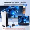 imageUGREEN HDMI 21 Switch 2 in 1 Out 8K60Hz Ultra HD Supports 4K240Hz 4K120Hz VRR HDR10 Dolby Atmos 48Gbps HDMI Switcher Compatible with SwitchSwitch 2 PS5 Xbox Roku Firestick Apple TV