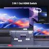 imageUGREEN HDMI 21 Switch Aluminum Ultra HD 8K60Hz 3 in 1 Out HDMI Splitter with Remote Switcher Box Support 3D CEC HDR HDCP23 Compatible with PS43 Xbox Nintendo Switch Roku TV Fire Stick