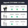 imageUGREEN HDMI Cable 4K Right Angle 270 Degree HDMI Cord High Speed HDMI 20 Cable 4K60Hz HD 3D 1080P ARC Compatible for TV PC Nintendo Switch Xbox PS5 PS4 PS3 Laptop 33FT33FT
