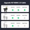 imageUGREEN HDMI Cable Right Angle 4K 90 Degree HDMI Cord High Speed Down Angle HDMI 20 Cable 4K60Hz HD 3D 1080P ARC Compatible for Laptop Monitor Nintendo Switch 2 Xbox PS5 PC TV 33FT10FT