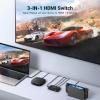 imageUGREEN HDMI Switch 3 in 1 Out 4K HDMI Splitter with Remote Supports HDR CEC 3D HDCP14 HDMI 3 Port Box Hub 4K 30Hz Compatible with SwitchSwitch 2 PS5 PS4 Xbox Fire Stick Roku Apple TV PC