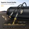 imageUGREEN Headphone Extension Cable 4 Pole TRRS 35mm Extension with Microphone Male to Female Stereo Audio Cable Gold Plated Nylon Braided Compatible with iPhone iPad Smartphones Media Players 33FT16FT