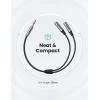 imageUGREEN Headphone Splitter 35mm Aux Splitter 2 Female to 1 Male Audio Y Stereo Dual Headphone Adapter Compatible with Switch 2PS4PS5 MacBook iPad PC Tablet Laptop TV Phone Speaker