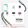 imageUGREEN Headphone Splitter for Computer 35mm Female to 2 Dual 35mm Male Braided Audio Splitter Cable Microphone Stereo Jack Earphones Port Cord Gaming Headset to PC Laptop Adapter Black