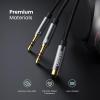 imageUGREEN Headphone Splitter for Computer 35mm Female to 2 Dual 35mm Male Braided Audio Splitter Cable Microphone Stereo Jack Earphones Port Cord Gaming Headset to PC Laptop Adapter Black