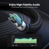 imageUGREEN Headphone Splitter for Computer 35mm Female to 2 Dual 35mm Male Braided Audio Splitter Cable Microphone Stereo Jack Earphones Port Cord Gaming Headset to PC Laptop Adapter Black