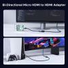 imageUGREEN Micro HDMI to HDMI Adapter 10K 8K60Hz4K240Hz Micro HDMI Male Female Bidirectional Cable 21 HDR 3D Dolby VRR 48Gbps Compatible with Raspberry Pi 5Pi 500CameraPortable Monitor 08FT