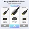 imageUGREEN Micro HDMI to HDMI Adapter Male to Female Cable HDMI 20 4K60Hz HDR 3D Dolby 18Gbps High Speed Compatible with Raspberry Pi 5Pi 4Pi 500 GoPro Hero 7 6Retroid Pocket 3 06FT06FT