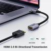 imageUGREEN Mini HDMI to HDMI Adapter Aluminum Shell Braided 4K 60Hz HDR 3D Compatible with Raspberry Pi Zero 2 WW Portable Monitor DSLR Camera Camcorder Graphics Card Laptop Projector Tablet GreyGrey
