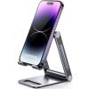 imageUGREEN Phone Stand for Desk Cell Phone Holder Adjustable Compatible with iPhone 17 Air16151413 Pro Max12 Mini11XS MaxXRXNintendo Switch Aluminum Metal Desktop Stand Portable Space GreySpace Grey