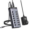 imageUGREEN Powered USB 30 Hub 7Port USB Adapter with 4 Smart Charging Ports USB Splitter with Individual Led OnOff Switches and Power Adapter USB Ports Extender for Laptop PC
