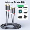 imageUGREEN RCA Cable 66FT 2RCA Male to 2RCA Male Stereo Audio Cable Gold Plated Car Subwoofer Adapter Dual Shielded Red and White Cord for Home Theater Amplifier HiFi System Car Audio Speaker66FT