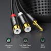 imageUGREEN RCA to Aux Cable 35mm Male to 2RCA Female Adapter HiFi Sound Auxiliary Stereo Audio Cord Gold Plated Y Splitter 18 to RCA Connector for iPhone MP3 Tablet Computer Speaker 08FT