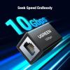 imageUGREEN RJ45 Coupler 10Gbps 5 Pack Ethernet Extender Cat8 Cat7 Cat6 Cat5 Ethernet Cable Extender Adapter 328ft LAN Connector in Line Coupler Female to Female Aluminum AlloyBlack