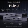 imageUGREEN Revodock Pro 11in1 Docking Station 4K120Hz DPHDMI Dual 10Gbps USBC 100W PD SDTF Gigabit Ethernet 35mm Audio Aluminum Body for MacBookDellHPLenovo