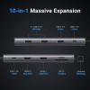 imageUGREEN Revodok Pro 210 Docking Station 10 in 1 USB C Dock Dual HDMI 4K60Hz Single 8K30Hz 100W PD 5Gbps USB C and USB A Data Ports Gigabit Ethernet SDTF Card Reader USB Hub Compatible for HP Dell