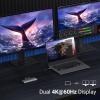 imageUGREEN Revodok Pro 210 Docking Station 10 in 1 USB C Dock Dual HDMI 4K60Hz Single 8K30Hz 100W PD 5Gbps USB C and USB A Data Ports Gigabit Ethernet SDTF Card Reader USB Hub Compatible for HP Dell
