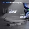 imageUGREEN Revodok Pro 211 Laptop Docking Station 11 in 1 USB C Dock Dual HDMI 4K60Hz Single 8K30Hz 10Gbps Data Port 100W PD Gigabit Ethernet SDTF Card Reader Compatible for Thinkpad Zenbook and more
