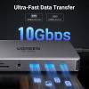 imageUGREEN Revodok Pro 211 Laptop Docking Station 11 in 1 USB C Dock Dual HDMI 4K60Hz Single 8K30Hz 10Gbps Data Port 100W PD Gigabit Ethernet SDTF Card Reader Compatible for Thinkpad Zenbook and more