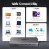 imageUGREEN Revodok Pro 211 Laptop Docking Station 11 in 1 USB C Dock Dual HDMI 4K60Hz Single 8K30Hz 10Gbps Data Port 100W PD Gigabit Ethernet SDTF Card Reader Compatible for Thinkpad Zenbook and more