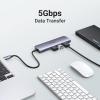 imageUGREEN Revodok USB C Hub 6 in 1 USB C Dongle 4K HDMI 3 USB 30 Ports SDTF Card Reader Compatible with MacBook Pro MacBook Air iPad iPhone 16 15 ProPro Max Space GreySpace Grey
