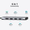 imageUGREEN Revodok USB C Hub 6 in 1 USB C Dongle 4K HDMI 3 USB 30 Ports SDTF Card Reader Compatible with MacBook Pro MacBook Air iPad iPhone 16 15 ProPro Max Space GreySilver