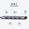 imageUGREEN Revodok USB C Hub 6 in 1 USB C Dongle 4K HDMI 3 USB 30 Ports SDTF Card Reader Compatible with MacBook Pro MacBook Air iPad iPhone 16 15 ProPro Max Space GreySpace Grey