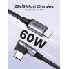 imageUGREEN Right Angle USB C Cable 66FT 60W USB C to USB C Cable 90 Degree Type C Cable for iPhone 1716 MacBook ProAir iPad Pro 2022Air 5Mini 6 Galaxy S25S24S22 Pixel 87 Switch33FT