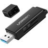 imageUGREEN SD Card Reader  Portable USB 30 Dual Slot Flash Memory Card Adapter Hub for SDXC SDHC MMC RSMMC TF Micro SDXC Micro SDHC UHSI for Mac Windows Linux Chrome PC Laptop