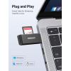 imageUGREEN SD Card Reader  Portable USB 30 Dual Slot Flash Memory Card Adapter Hub for SDXC SDHC MMC RSMMC TF Micro SDXC Micro SDHC UHSI for Mac Windows Linux Chrome PC Laptop