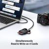 imageUGREEN SD Card Reader USB 30 Card Hub Adapter 5Gbps Read 4 Cards Simultaneously CF CFI TF SDXC SDHC SD MMC Micro SDXC Micro SD Micro SDHC MS UHSI BlackAdapter