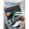 imageUGREEN SD Card Reader USB 30 Dual Slot Flash Memory Card Reader TF SD SDXC SDHC MMC RSMMC Micro SDXC Micro SDHC UHSI for Mac Windows Linux Chrome Read 2 Cards SimultaneouslyBlack