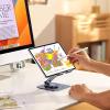 imageUGREEN Tablet Stand for Desk Swivel with 360 Rotating Base Tablet Holder Aluminum Portable Stand Adjustable Home Office Accessories Compatible with iPad Pro 11 Air Mini 6 5 Grey