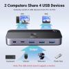 imageUGREEN USB 30 Switch 2 Computers Sharing USB C ampamp A Devices 4 Port USB Switcher Sharing Keyboard and Mouse PrinterScanner USB Switch Hub for Two Computers with 2 USB30 Cables and ControllerBlack