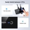 imageUGREEN USB 30 Switch Selector 2 Computers Share 4 USB Ports USB Switcher USB for PC Laptop Keyboard Mouse Printer Scanner One Button Switch Adapter with 2 Pack USB 30 Cables