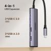 imageUGREEN USB C Hub 4 Port USB C Splitter 5Gbps with 2 USB C and 2 USB A Data Port Aluminium Type C to Multiple USB Adapter for Thunderbolt MacBook M1M2 iPhone 15 Pro Series iPad Pro XPS and More