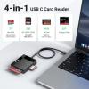 imageUGREEN USB C SD Card Reader 4in1 Memory Card Adapter External SD Micro SD MS CF Compact Flash Camera Card Reader Compatible with iPhone 15 Trail Camera MacBook iPad