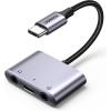 imageUGREEN USB C to 35mm Audio Adapter 3 in 1 Charger and Headphone Splitter USB C to Aux Dual Headphone Jack with PD 60W Fast Charge Cable for iPhone 1716 Pro Max Galaxy S2524 Ultra Pixel 10 iPad