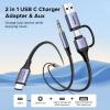 imageUGREEN USB C to 35mm Audio Cable and Charger 2 in 1 HiRes Type C to Aux TRS Headphone Car Stereo with PD 60W Fast Charging Compatible with iPhone 17 ProMax Galaxy S25 Pixel 10 iPad Pro Switch 2 5FT