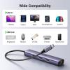 imageUGREEN USB C to Ethernet Adapter 4 in 1 USB C Hub Ethernet with 3 USB 30 PortsGigabit Rj45 Plug ampamp Play Thunderbolt 34 to Network Adapter for MacBook ProAir XPS iPad Pro iPhone 15 ProMax