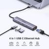 imageUGREEN USB C to Ethernet Adapter 4 in 1 USB C Hub Ethernet with 3 USB 30 PortsGigabit Rj45 Plug ampamp Play Thunderbolt 34 to Network Adapter for MacBook ProAir XPS iPad Pro iPhone 15 ProMax