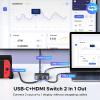 imageUGREEN USB CHDMI Switch 2 in 1 Out 4K60Hz Aluminum HDMIUSB C Switcher 2 Computers Supports 3D HDR HDCP22 Compatible with Laptops Tablets MacBook AirPro Smartphones Steam Deck PS54 Xbox