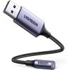 imageUGREEN USB to 35mm Jack Audio Adapter Sound Card Support Mic TRRS Headphone DAC 24bit 96kHz Nylon Braided USB to Aux Jack Compatible with Windows Mac Linux PC PS5 PS4 Switch 2 Speaker 98 Inch