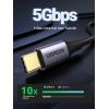 imageUGREEN USB to USB C Cable USB C 30 Cable 5Gbps Data Transfer Type C Cable Fast Charging Nylon Braided Cord for Android AutoiPhone 16Galaxy S21 S20 A53 A71iPad Mini 6SwitchPS5 Controller 33FT66FT