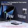 imageUGREEN USBC KVM Switch 2 Monitors 2 Laptops with 4 USB 30 Ports 4K60Hz for 2 Laptops Share Dual Monitors Keyboard Mouse Hard Drive Printer with PD100W Power Adapter 2 USB Cables Controller