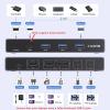 imageUGREEN USBC KVM Switch 2 Monitors 2 Laptops with 4 USB 30 Ports 4K60Hz for 2 Laptops Share Dual Monitors Keyboard Mouse Hard Drive Printer with PD100W Power Adapter 2 USB Cables Controller