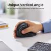 imageUGREEN Vertical Wireless Bluetooth 5024G Ergonomic Mouse with 5 Buttons 1000160020004000 DPI Prevention of Mouse Arm Vertical Mouse Compatible with PCLaptopTablet Black